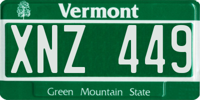 VT license plate XNZ449