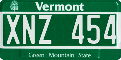 VT license plate XNZ454