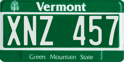 VT license plate XNZ457