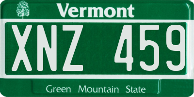 VT license plate XNZ459