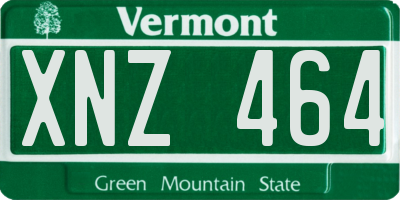 VT license plate XNZ464