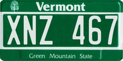 VT license plate XNZ467