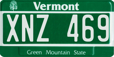 VT license plate XNZ469
