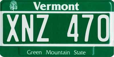 VT license plate XNZ470
