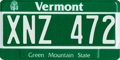 VT license plate XNZ472