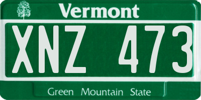 VT license plate XNZ473