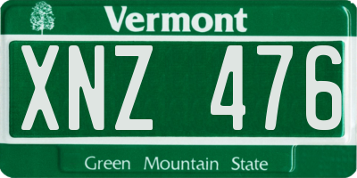 VT license plate XNZ476