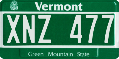 VT license plate XNZ477