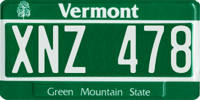 VT license plate XNZ478