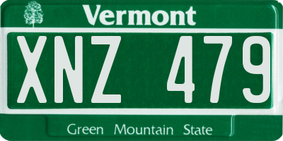 VT license plate XNZ479
