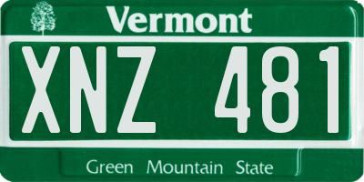 VT license plate XNZ481