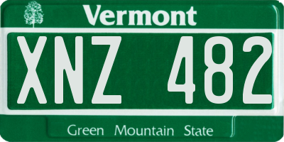 VT license plate XNZ482