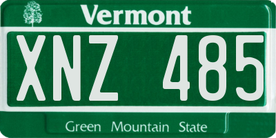 VT license plate XNZ485