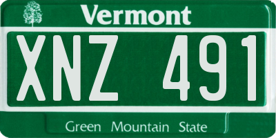 VT license plate XNZ491