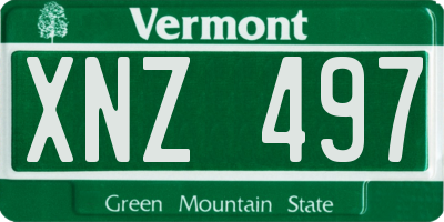 VT license plate XNZ497