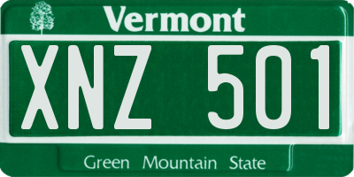 VT license plate XNZ501