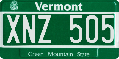 VT license plate XNZ505