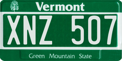 VT license plate XNZ507