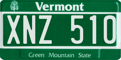 VT license plate XNZ510
