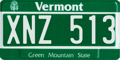 VT license plate XNZ513