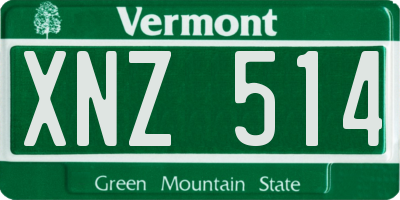 VT license plate XNZ514