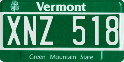 VT license plate XNZ518