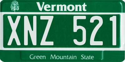 VT license plate XNZ521