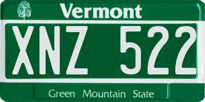 VT license plate XNZ522