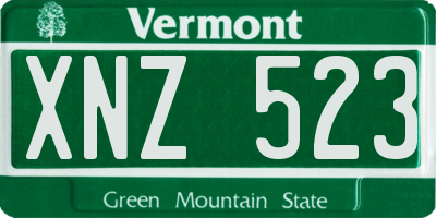 VT license plate XNZ523