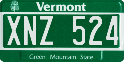 VT license plate XNZ524