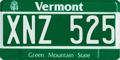 VT license plate XNZ525