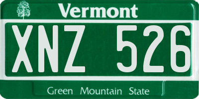 VT license plate XNZ526