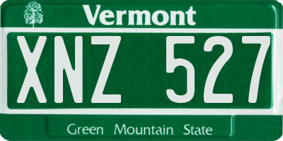 VT license plate XNZ527