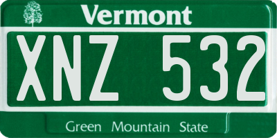 VT license plate XNZ532