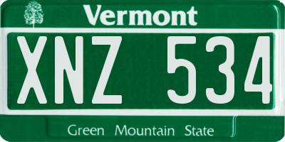 VT license plate XNZ534