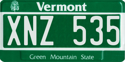 VT license plate XNZ535