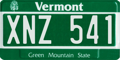 VT license plate XNZ541