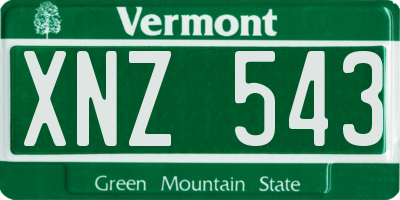 VT license plate XNZ543