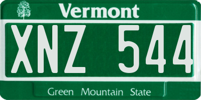 VT license plate XNZ544