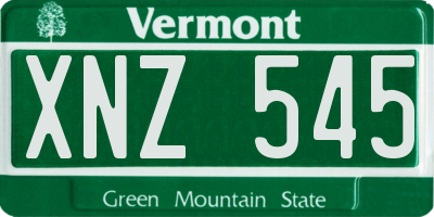 VT license plate XNZ545