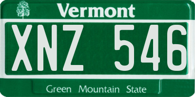 VT license plate XNZ546