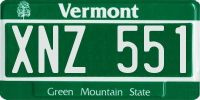 VT license plate XNZ551
