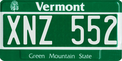 VT license plate XNZ552