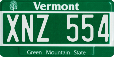 VT license plate XNZ554