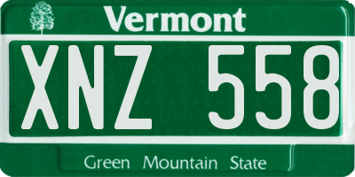 VT license plate XNZ558