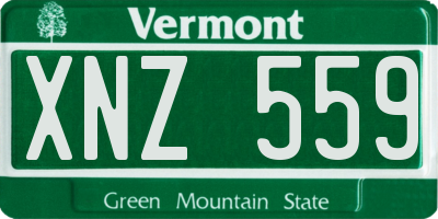 VT license plate XNZ559