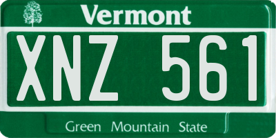 VT license plate XNZ561