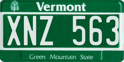 VT license plate XNZ563
