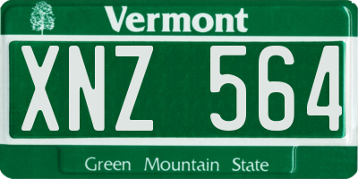 VT license plate XNZ564
