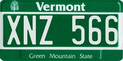 VT license plate XNZ566